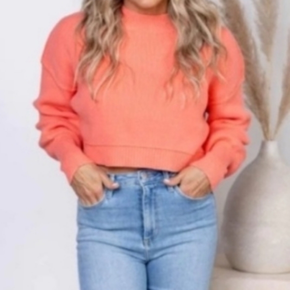 Free People Tops - Free People Easy Street Crop Pullover Sweater In Guava Juice Size XS
